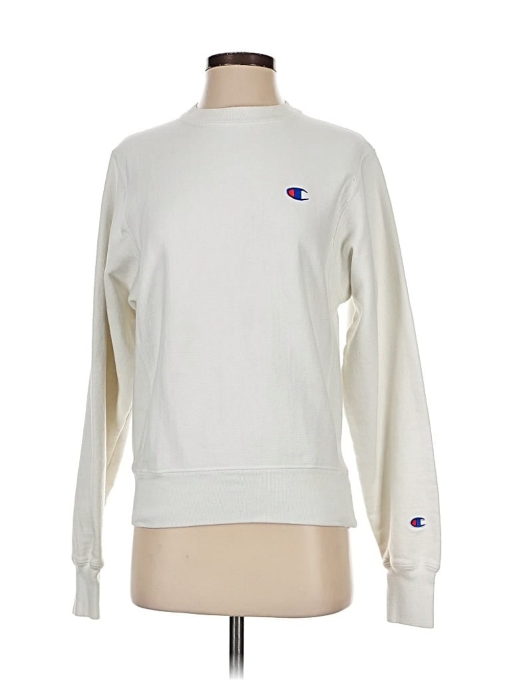 Champion Off-White Crewneck Sweatshirt with Logo
